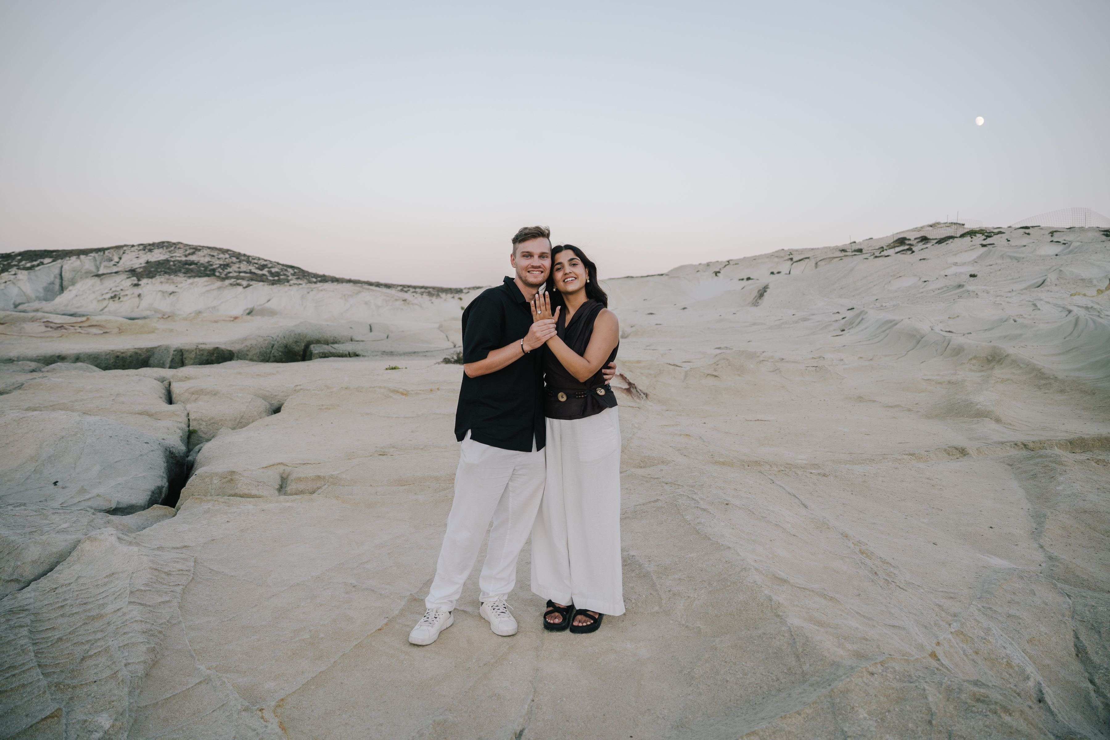 marriage proposal photoshoot on Milos island